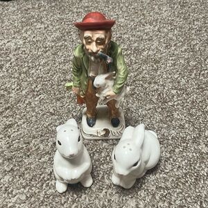 White Bunny Salt and Pepper Shakers